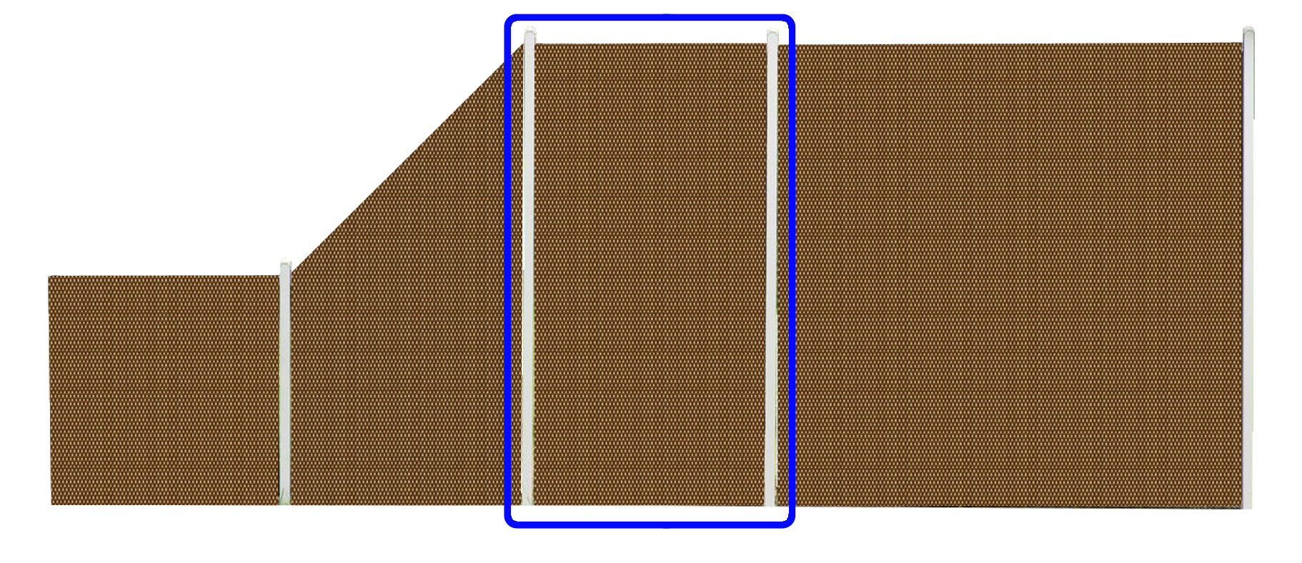 Płot Panelowy Dwustronny 180x180cm Technorattan – kolor brąz jasny + ciemny